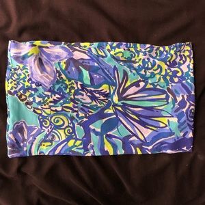 Lilly Pulitzer Bennet Blue Sneak A Beak Head Wrap